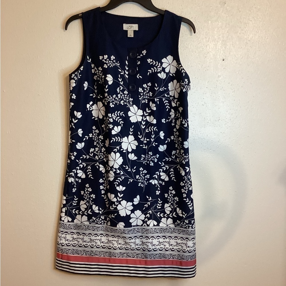 Loft Dress Sleeveless Floral Print Size 2
